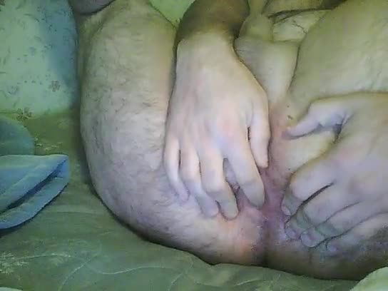 Chubby guy masturbates and uses dildo